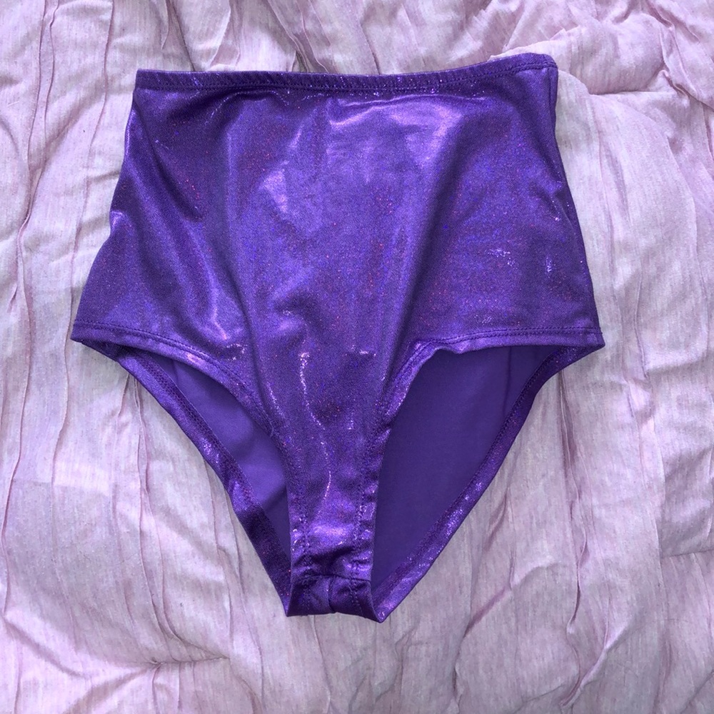 Purple shiny shorts